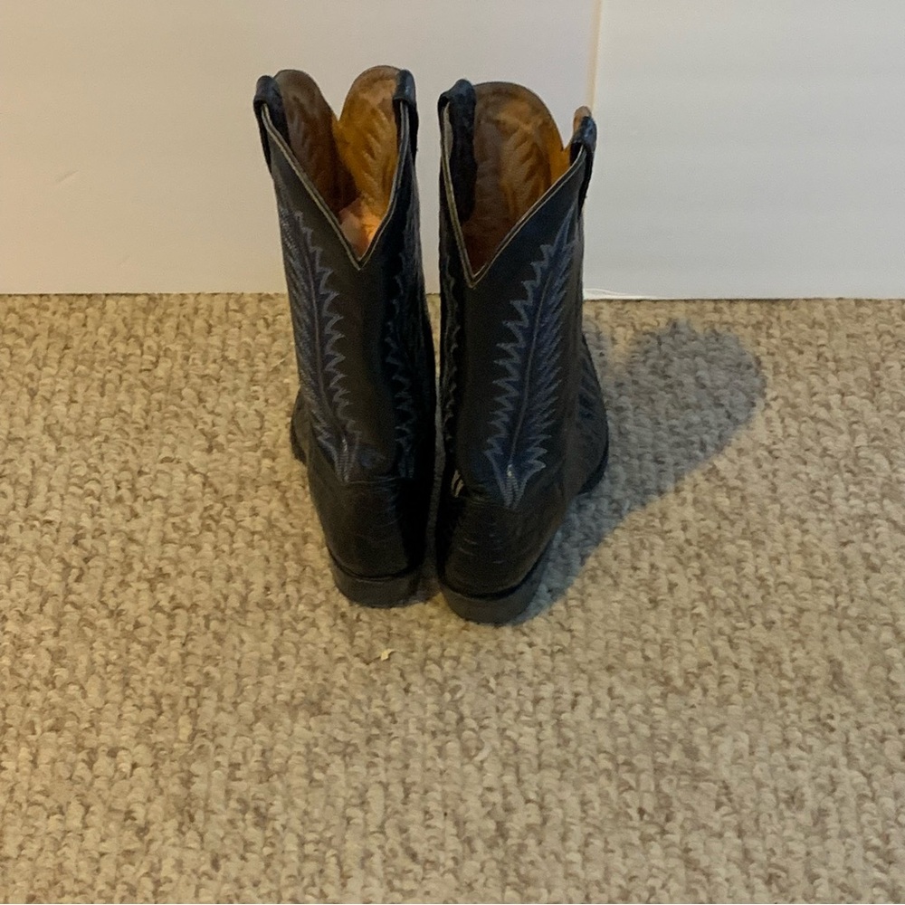 Men's Black Leather Cowboy Boots by Rio Grande, Size 12 - Picture 2 of 11
